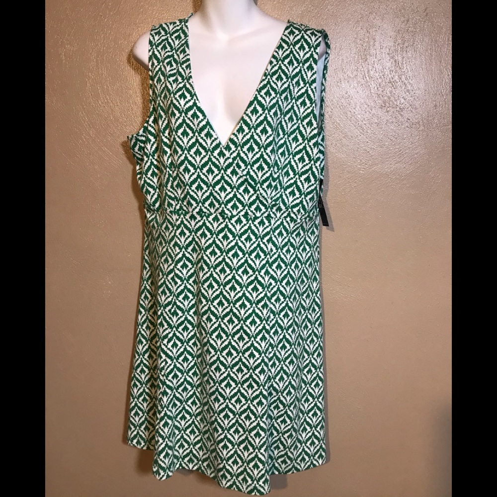 NY&CO green/white Cotton dress size XL